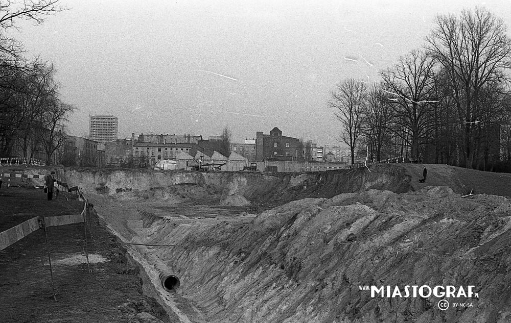 Zdjęcie, Mickiewicza Żeromskiego, budowa trasy WZ i wiaduktu